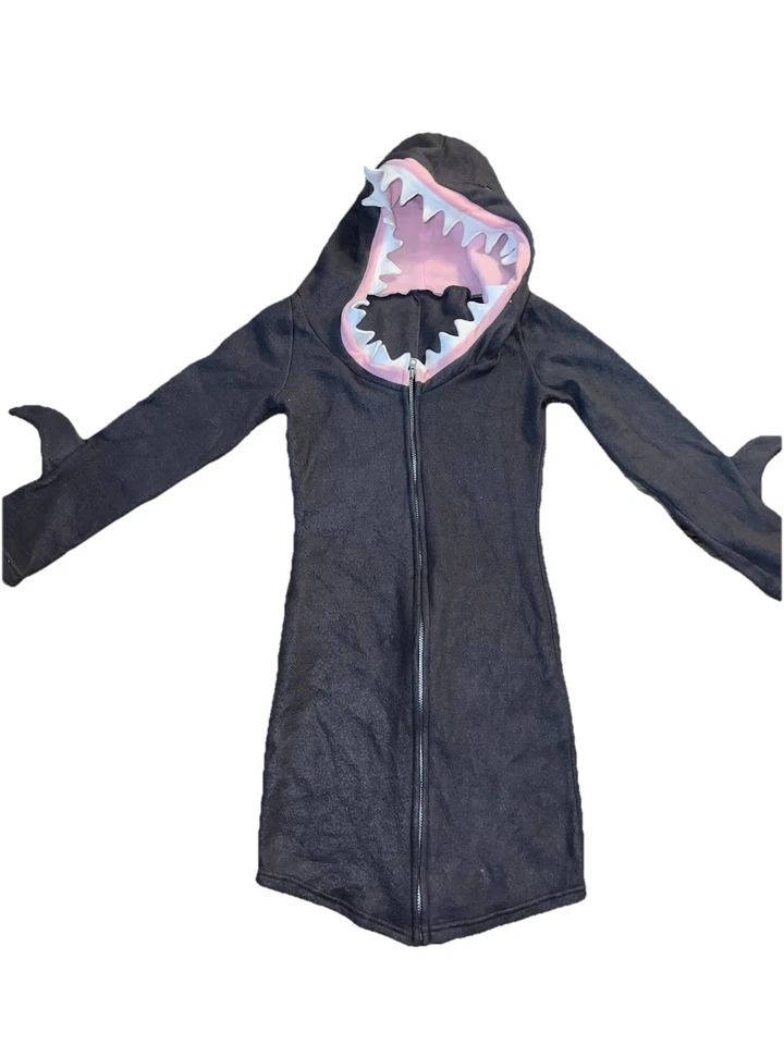 全新 Leg Avenue 85312 抓绒鲨鱼万圣节服装 舒适鲨鱼 S/P — 第 4/4 张图片