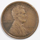 1909 VDB Lincoln Wheat Penny Cent Very Fine (VF)