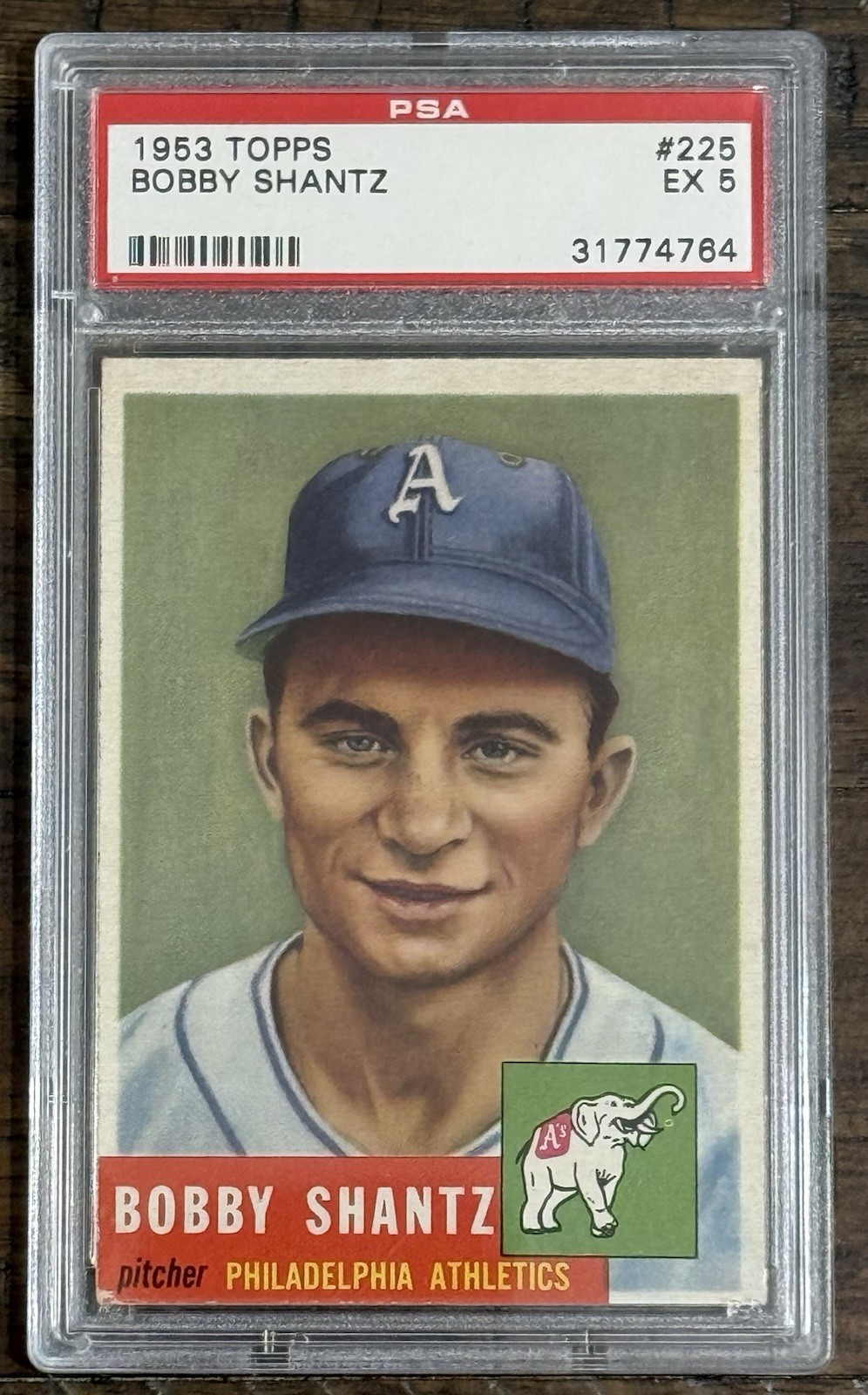 1953 Topps #225 Bobby Shantz PSA 5 High Number