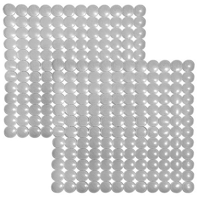 Coopay 2 Pack Kitchen Sink Mat Plastic Protect PVC 11 x 11 inches, Gray