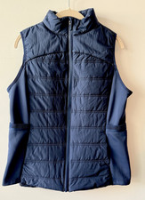 Avia Blue Puffer Vest Running Hiking Top Women s Large Size 12-14 Stretch Sides