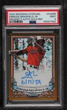 2024 Bowman Sterling Gold Refractor 21/50 Enrique Bradfield PSA 9 MINT Auto 12kh