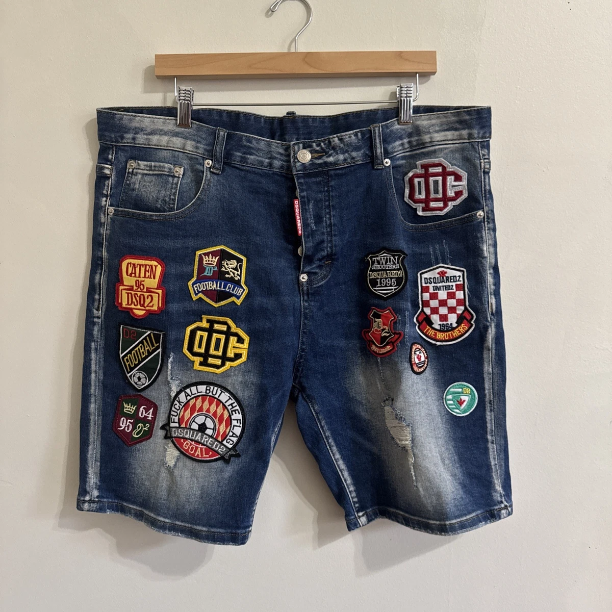 美品 DSQUARED2 denim shorts custom ペイントデニム Dsquared2 Blue Denim Shorts for Men for sale | eBay