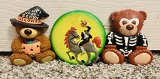 Halloween SWIBCO Refrigerator Magnet Set of 3 Teddy Bear Headless Horseman