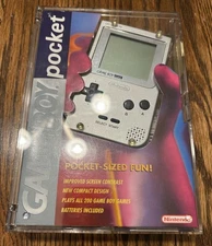 Game Boy Pocket Silver Console CIB w/Clear Retail Box Hard Case OEM