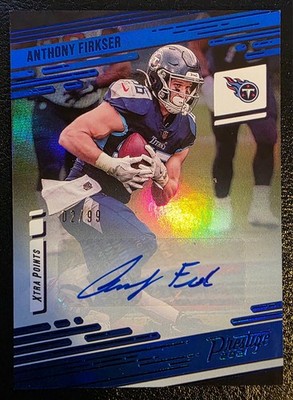Anthony Firkser 2021 Panini Prestige Xtra Points Premium Blue Signature #177 /99