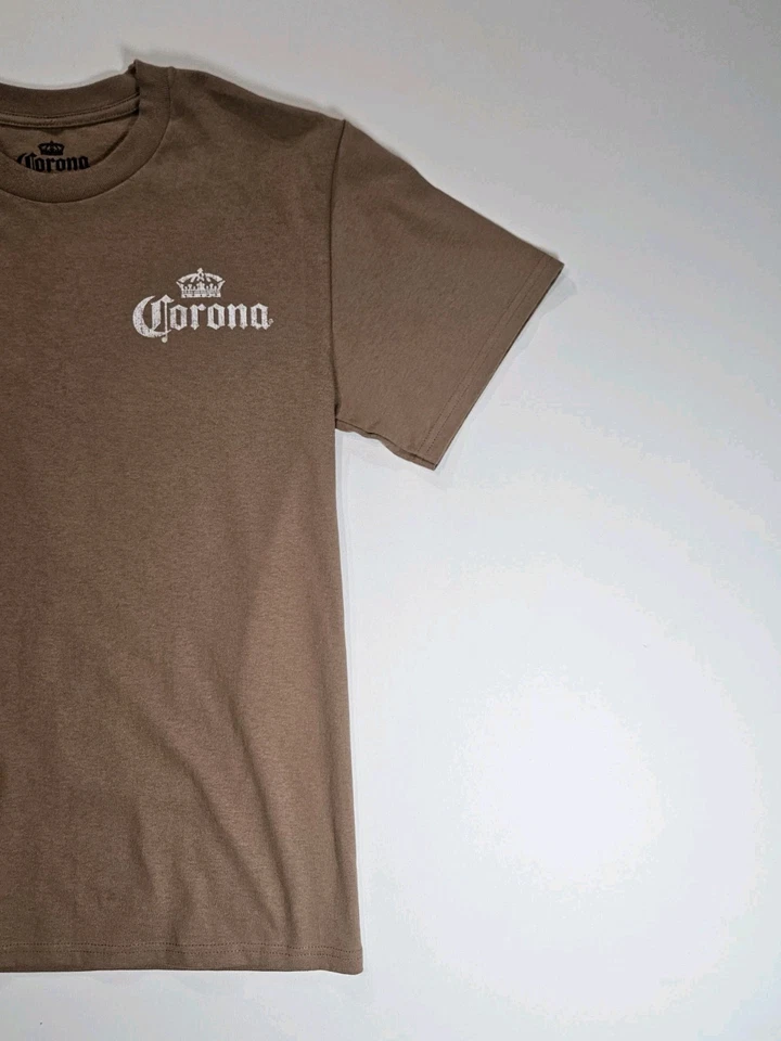 Футболка мужская маленькая желтовато-коричневая коричневая повседневная мексиканская Cerveza пиво графическая футболка - Изображение 4 из 4