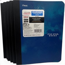 6 Pack Mead Five Star College Ruled Composition Books Blue 80 Sheets V-751