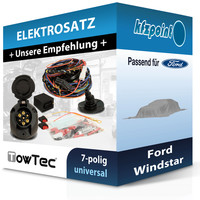 Towtec E-Satz 7Polig Universell Passend für Ford Windstar Incl. Manual