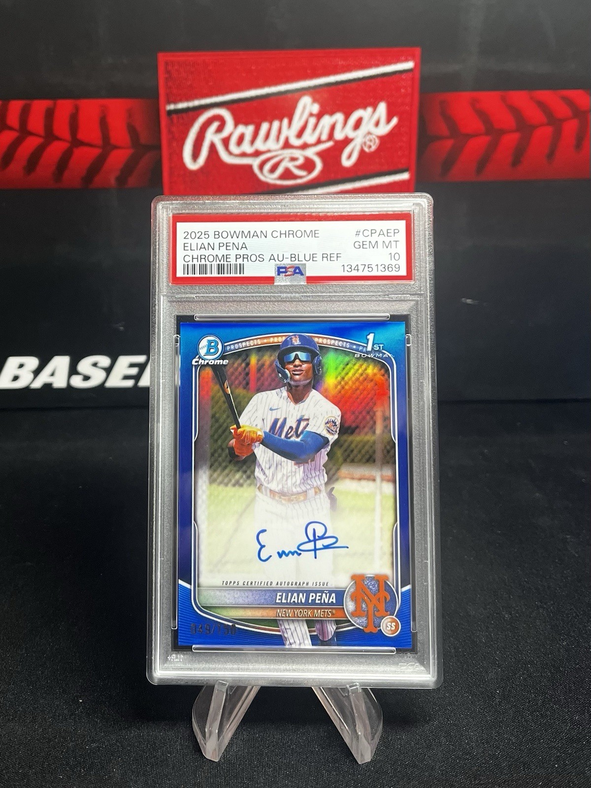 2025 Bowman Chrome Elian Pena Blue Refractor Auto /150 PSA 10 #CPA-EP 1st Mets