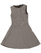 CHAPS Womens Abstract Pattern Sleeveless A-Line Dress US 4 Small Black AZ11