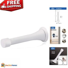 Elegant 3-1/8  Spring Door Stop - Durable Door Protection with White Rubber Tips