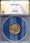 1927-S 5C Indian Head Buffalo Nickel  F-12  ANACS # 7624867 + Bonus