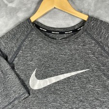 Nike Swim Men's Long Sleeve Rash Guard T-Shirt Gray Dri-Fit UPF 40 XXL