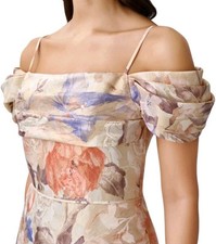 Aidan Mattox Floral Metallic Off Shoulder Maxi Gown Prom Dress US 2 UK6 NWT £570