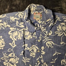 Vintage Reyn Spooner Commemorative Classic Hawaiian Shirt Blue Floral Mens XXL