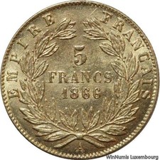 V5471 raro 5 franchi Napoleone III oro 1866 a Parigi SPL FDC -> Fai un'offerta