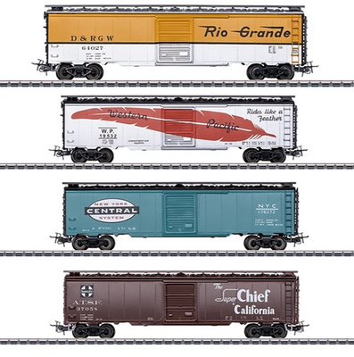 Marklin 45712 USA TINPLATE 4 piece Boxcar set RETRO HO | eBay