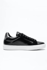 Zadig  Voltaire Studded Leather Low Top Sneakers ZV1747 Black Trainers 37 6.5