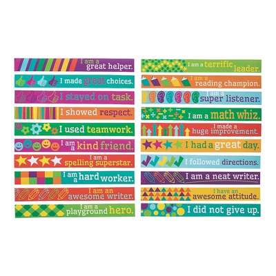 9'' Bulk 100 Pc. Positive Reinforcement Motivational Self-Adhesive Bracelets
