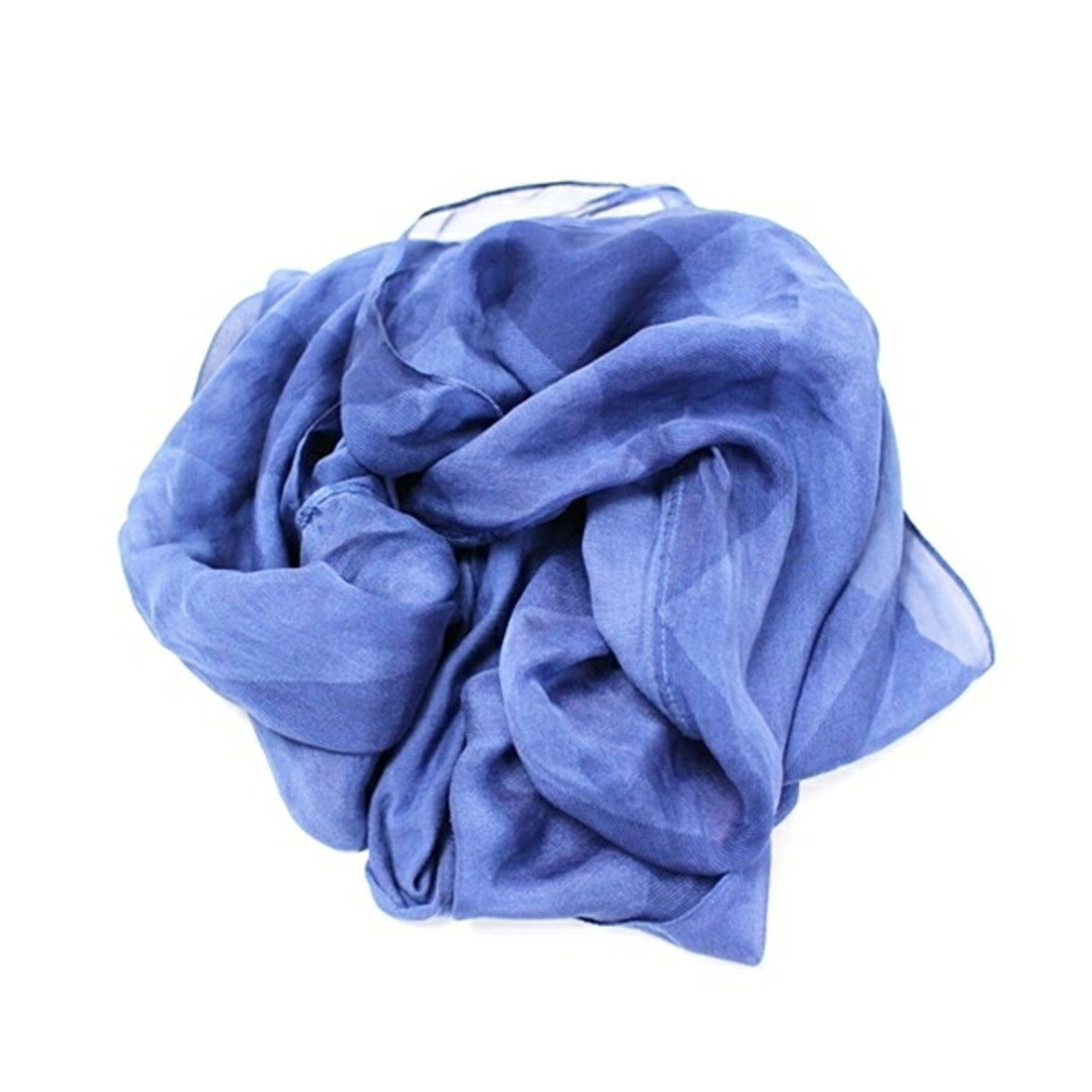 BURBERRY Rectangular Stole Blue Plain Check Women… - image 4