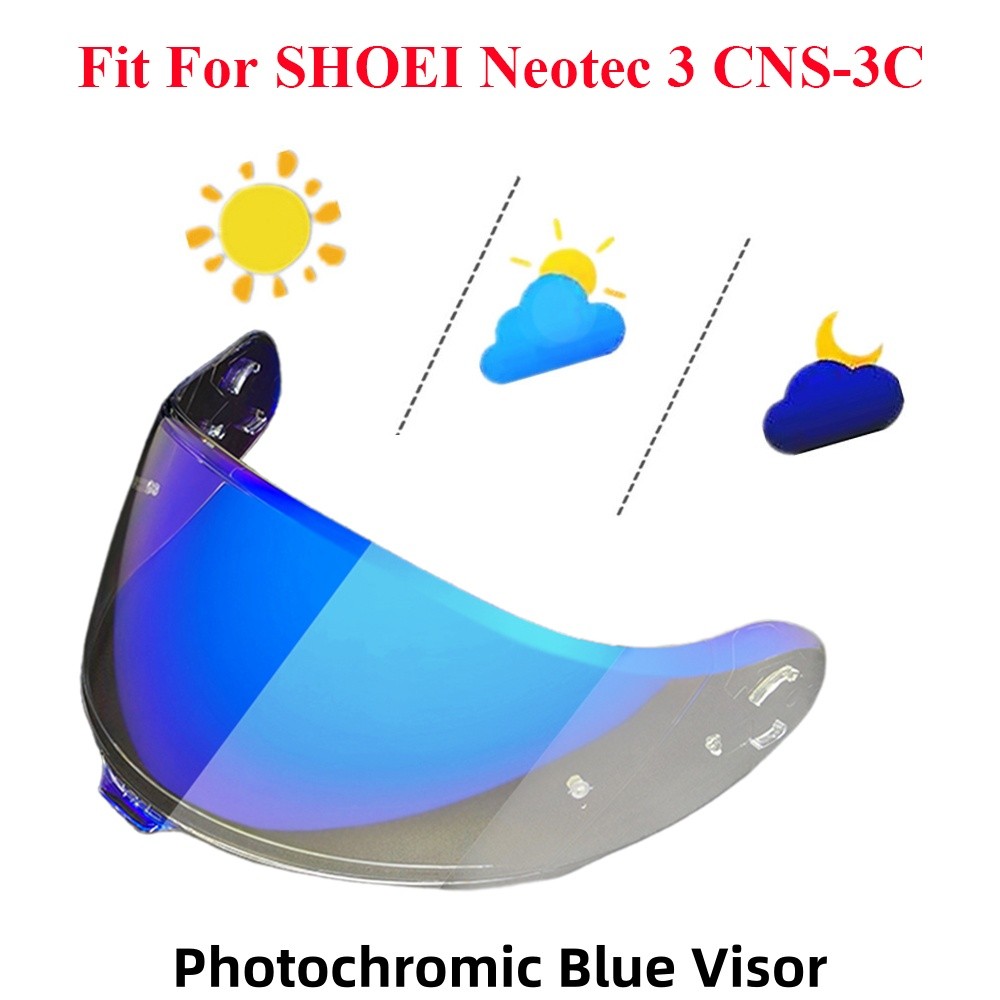 Visiera blu fotocromatica per SHOEI Neotec 3 CNS-3C lente scudo casco moto