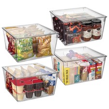 Plastic Storage Bins with Lids XL Perfect Kitchen Organization or Pantry St...