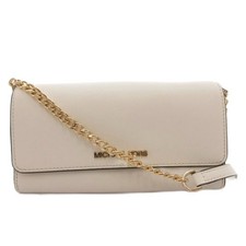 Borsa a tracolla Michael Kors in PVC bianco con catena portafoglio tracolla...