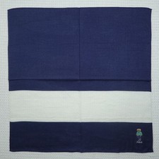 POLO Ralph Lauren Bear Blue Cotton Mini Scarf Pocket Square 19" X 19" Q800