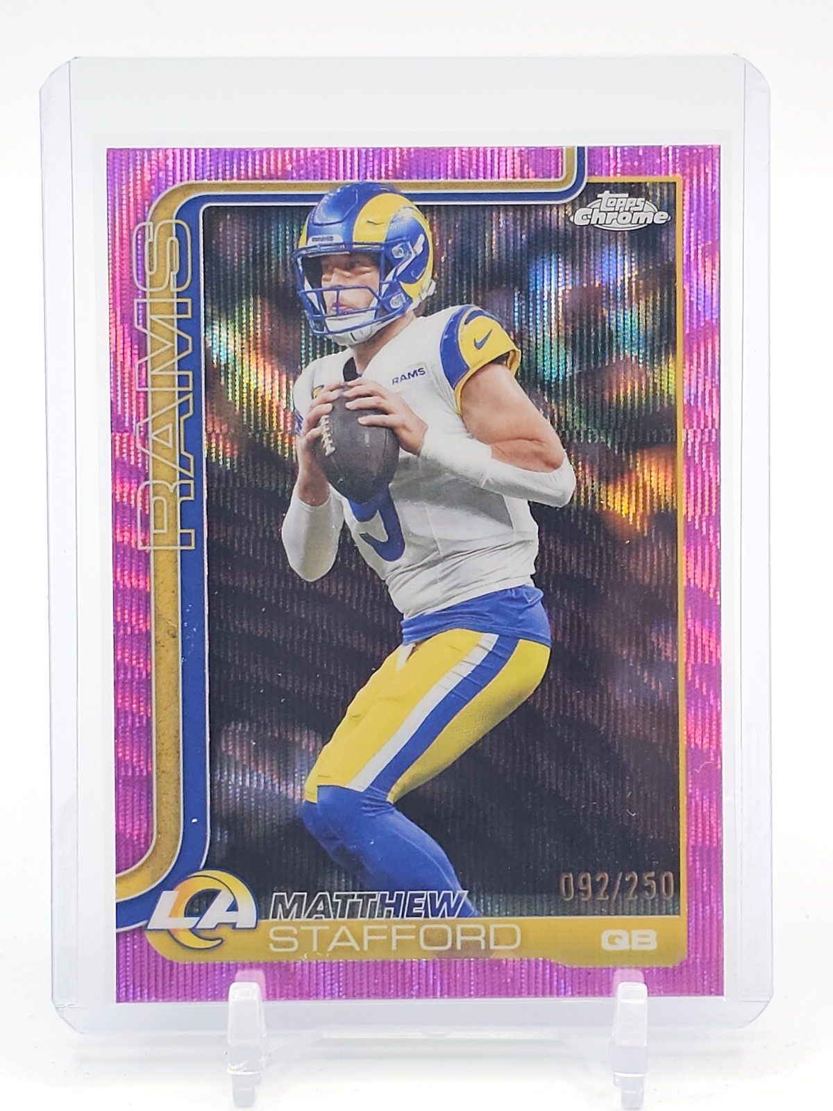 MATTHEW STAFFORD 2025 TOPPS CHROME PINK WAVE REFRACTOR /250 #169 RAMS Q2045