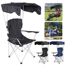 Beach Camping Folding Chair for Camping Chair w/ Canopy Foldable W/Sun Shade US
