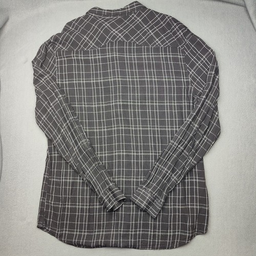 YoungLA Shirt Mens 2XL XXL Black Checkered Plaid Pearl Snap Viscose Western - Picture 5 of 12