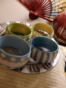 Set Of 4 Vintage Bakelite Bangle Bracelets Wide Statement 1.5x3"" Jewelry