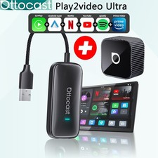 3IN1 Ottocast P2V Ultra Media Aibox Wireless CarPlay/Android Auto FREE Adapter