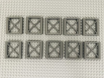Lot Of 10 Lego Grey 4542618 Lattice Wall 1X6X5 Gray Brick
