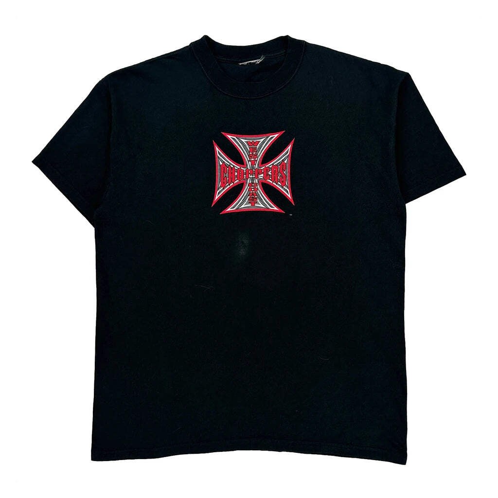 90S West Coast Choppers Devil Ace Of Spades T-Shirt - Medium Black