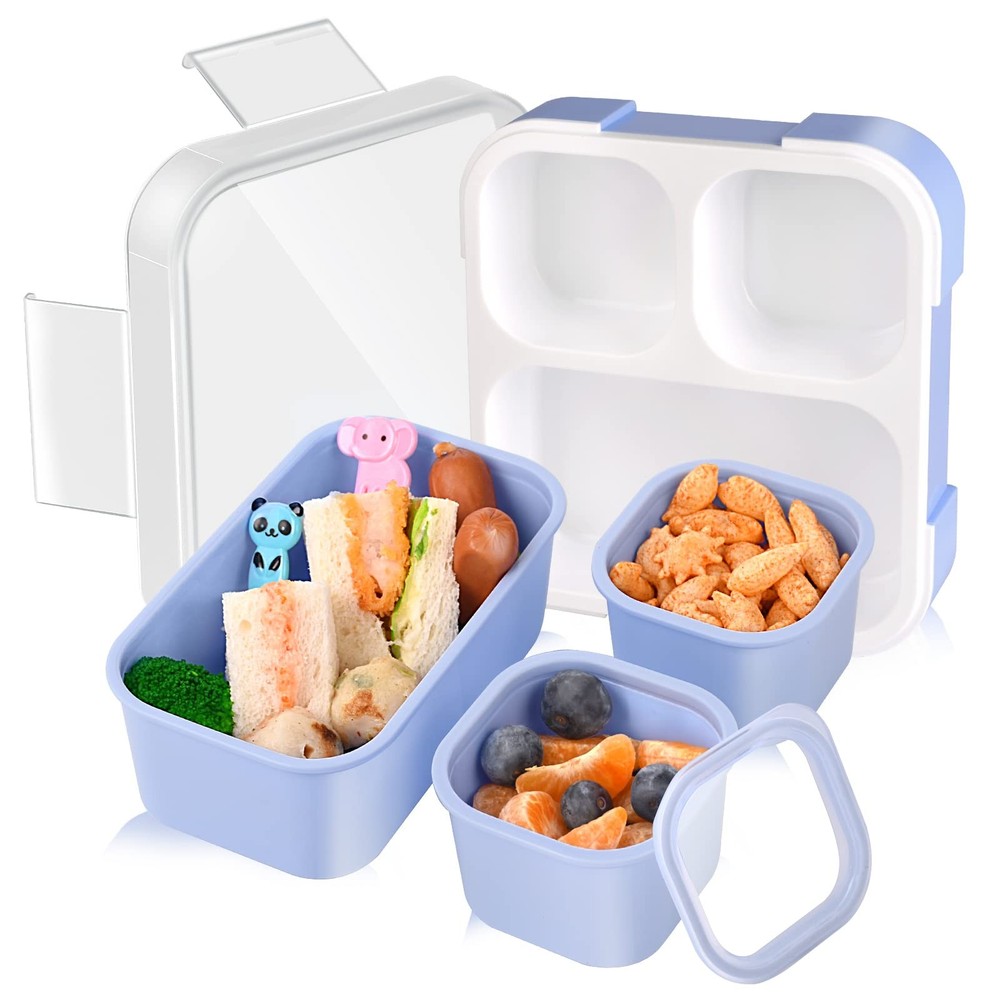 Bento Box for Kids, Kids Lunch Box with 3 Removable Compartments, Toddler Bab...