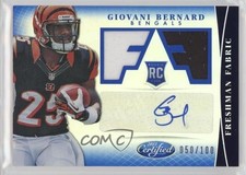 2013 Certified Freshman Fabric Mirror Blue Signatures Giovani Bernard Auto 2r7
