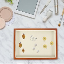 Organizer Tray Wood Jewelry Storage Household Dish Display Holder