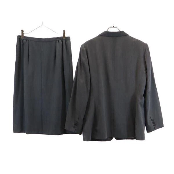 Usado BURBERRY Sanyo Shokai Falda Traje Configuración 15 Gris Cremallera Lateral Mujer