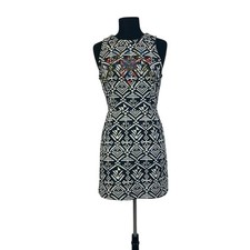 ASTR  Boho Tribal Sleeveless Dress Size M Cutout Embroidered