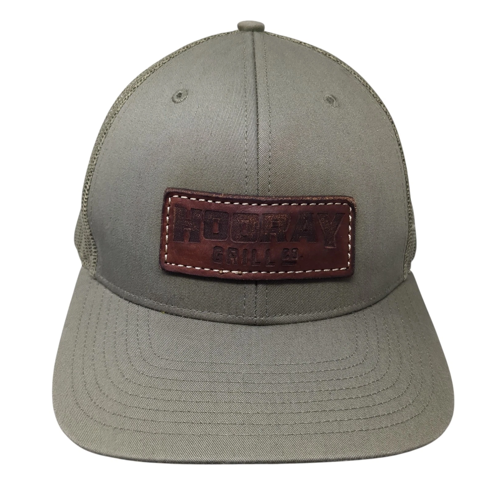 Hooray Grill Snapback Trucker Hat Green One Size Adjustable Mesh Back Richardson