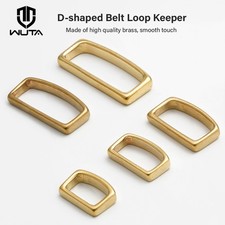 WUTA D-Shape Belt Keeper Solid Brass Belt Strap Loop Ring Buckle Hardware Parts