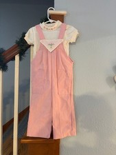 Healthtex 2t vintage jumpsuit overalls pink floral outfit shirt butterflies