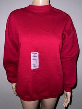 NWT CHIC Russell Corp Women s Crew Sweatshirt Crimson Red USA Medium VINTAGE 80s