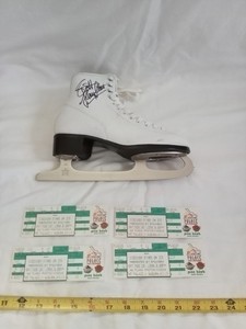 SCOTT HAMILTON Olympic Figure Skater, signed ice skate 1998 stars on ice tickets