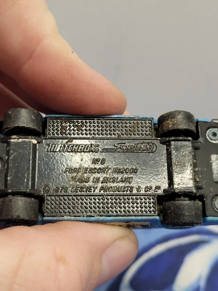 1978 MATCHBOX SUPERFAST #9 FORD ESCORT RS2000 *BLUE WITH PHANTOM LABELS - Image 3 of 3