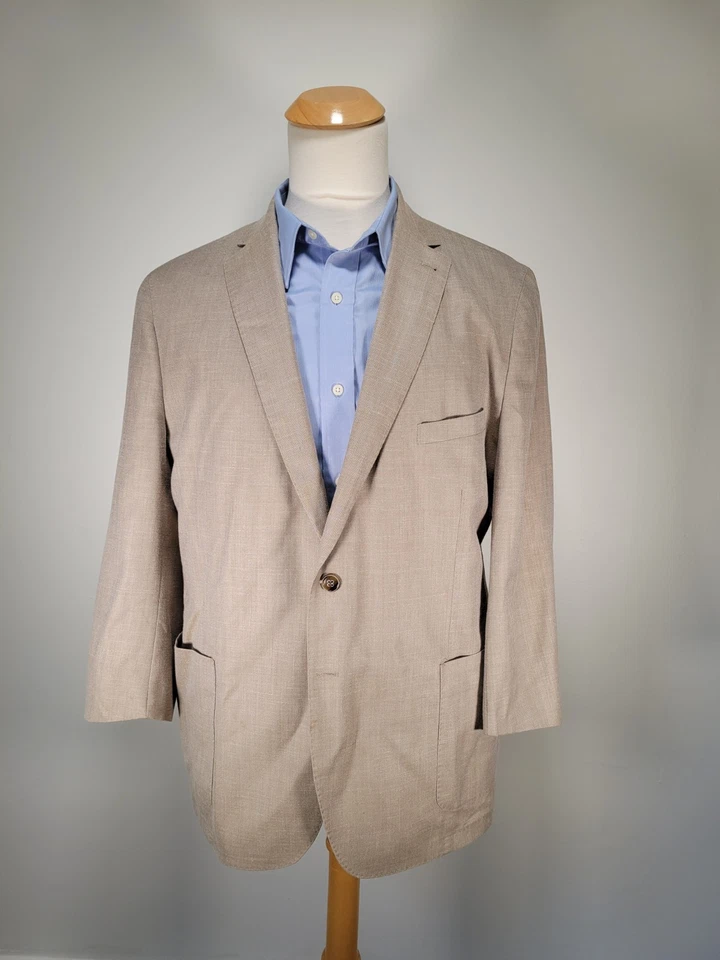 Peter Millar Wool Silk Linen Beige 48 S XXL 2XL Sport Coat Unlined - Image 2 of 4