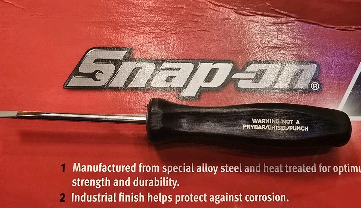 Snap-On Tools SDD244 Black Hard Plastic Handle FINE FLAT Tip Mini