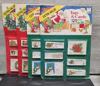 Vintage Christmas Gift Tags Lot Hallmark American Greetings Unopened Holiday E6